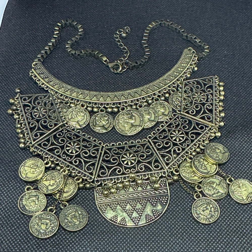 Antique Gold Coin Necklace